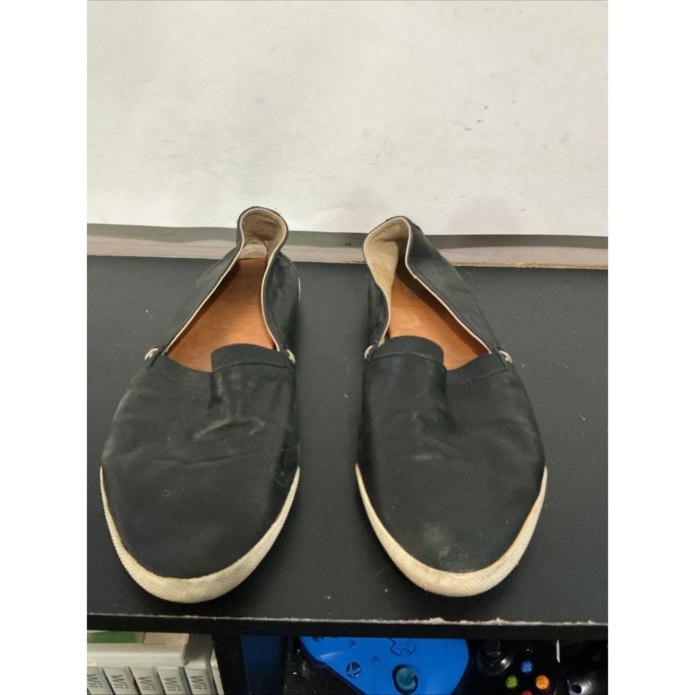 Frye Melanie Slip On Shoes Black Leather Flats Womens Size 9 M Casual Sneakers